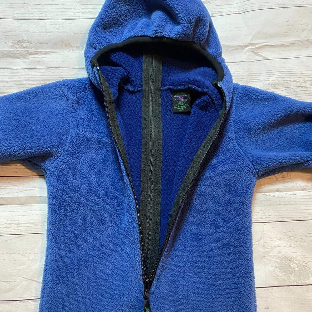 Vintage Molehill Mountain Baby Blue Snow Warm Hooded One‎ Piece Size 3-9 Months
